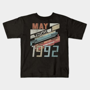 Born In MAY 1992 280th Years Old Retro Vintage Birthday Kids T-Shirt